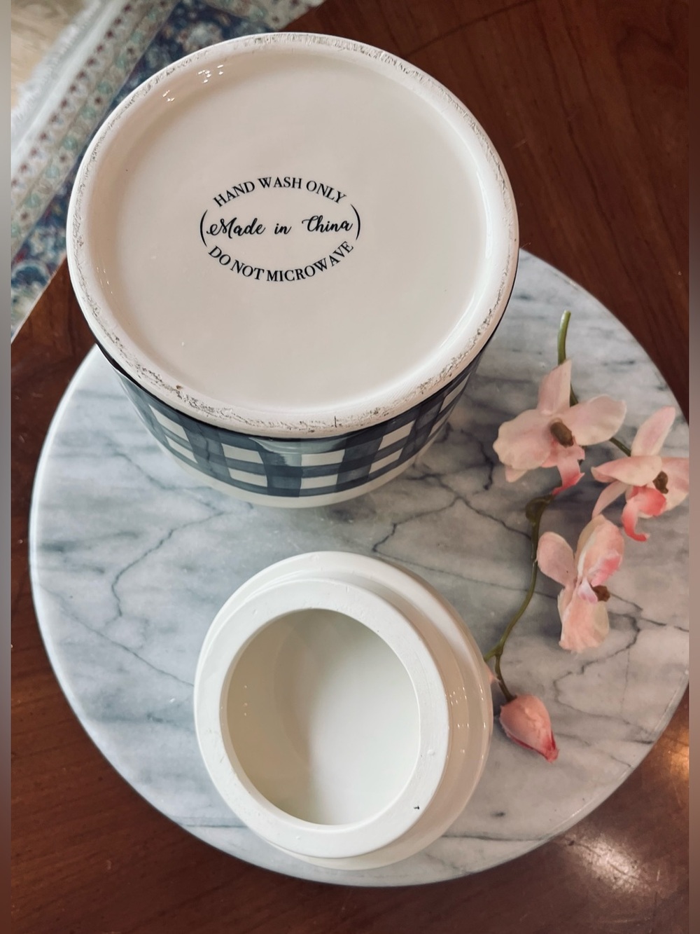 Sheffield Home Ceramic “Coffee” Canister BLK&White Buffalo Check Farmhouse - Picture 6 of 12
